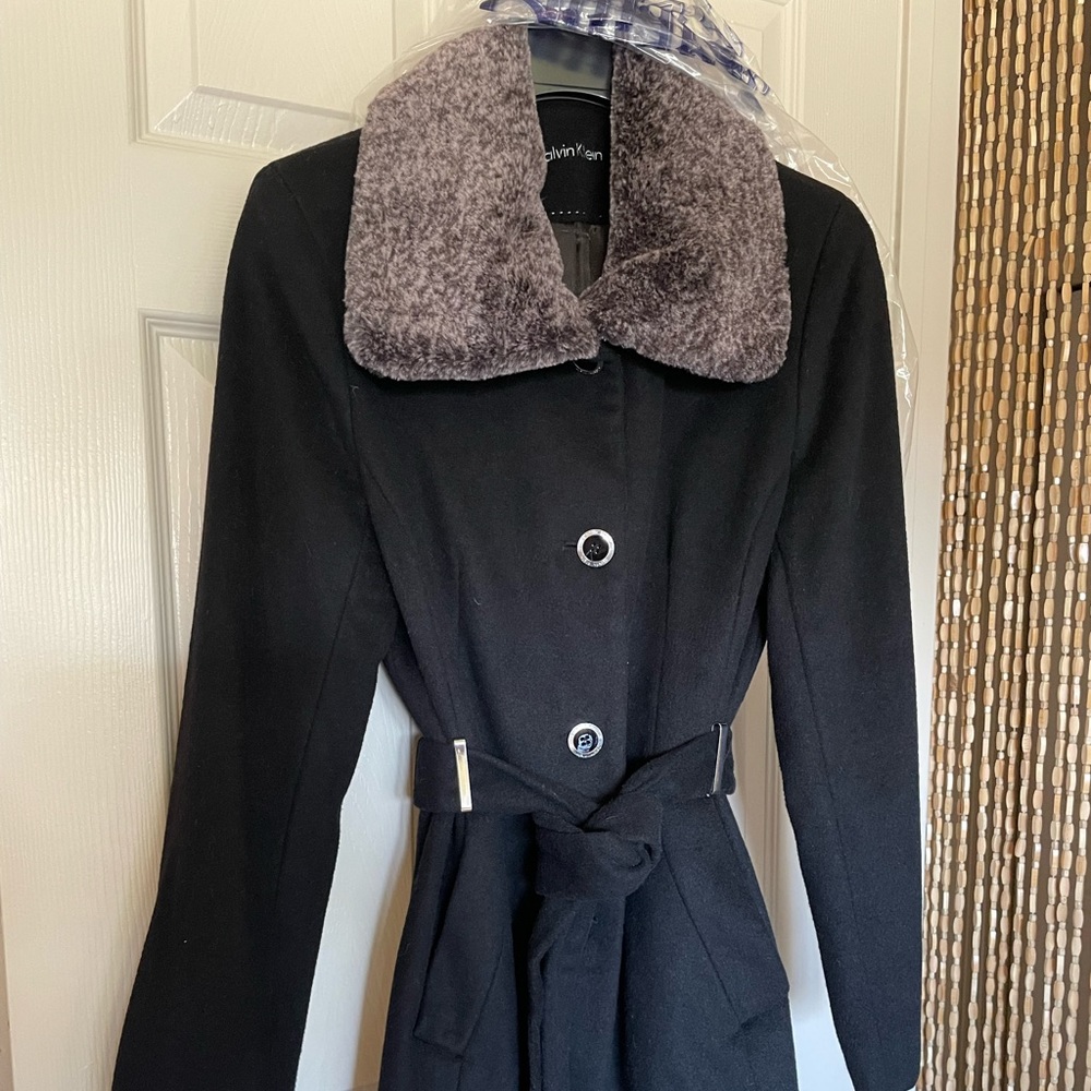 Brand New Calvin Klein Wool blend peacoat